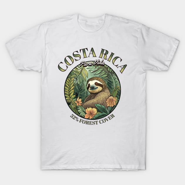 Pura Vida Paradise: Spot Adorable Sloths in Costa Rica T-Shirt by Costa Rica Designs